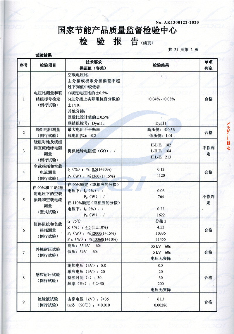 高低压试验报告-S11-1250大洼大洼大洼油浸式变压器-2.jpg